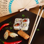 Sushi and spring rolls